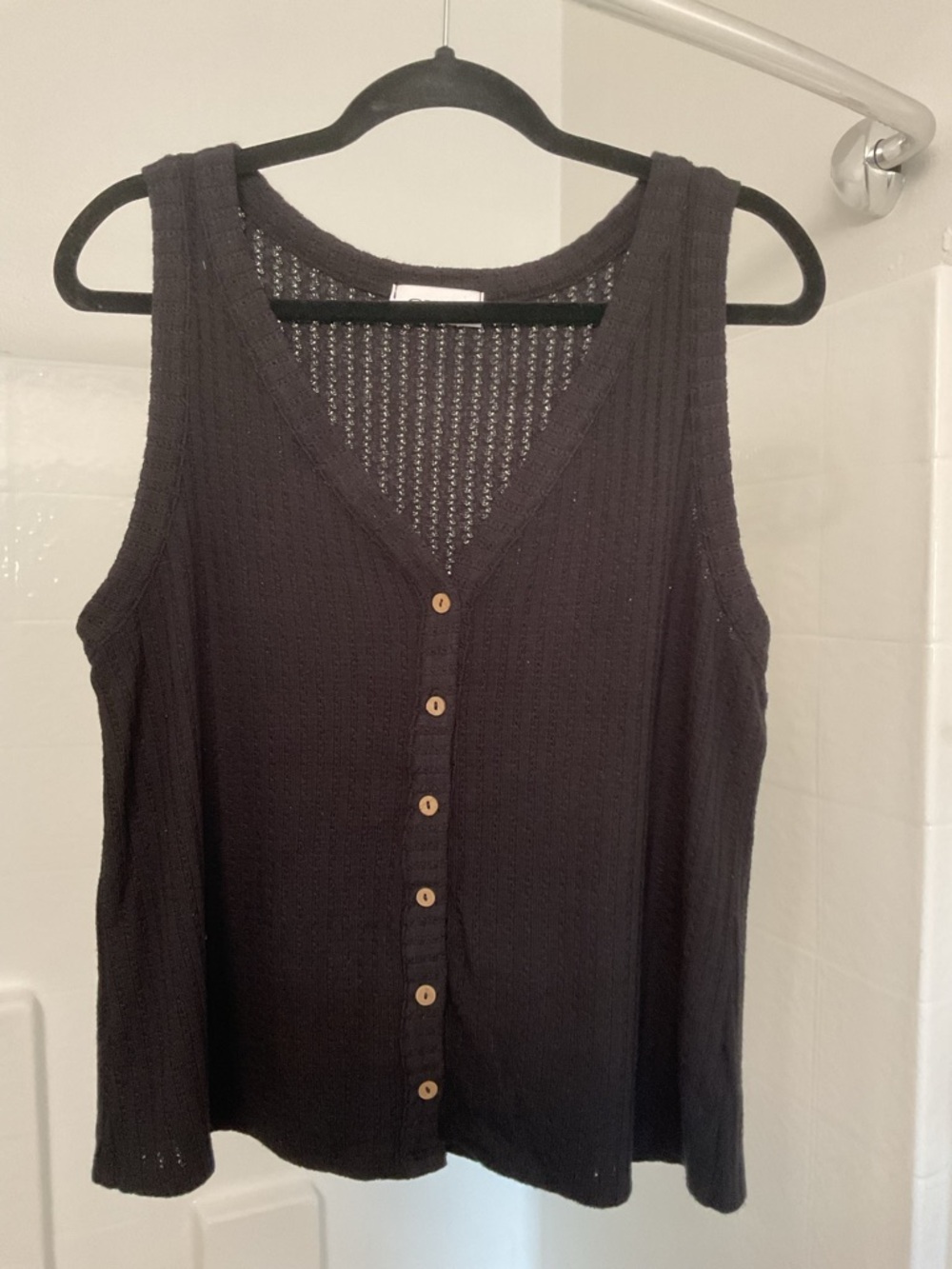 Gilli Button Front Ribbed Knit Tank